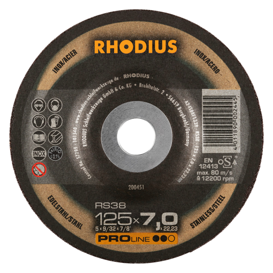 Диск шлифовальный RHODIUS RS38 180x7,0x22,23