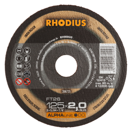 Диск отрезной RHODIUS FT26 125x2,0x22,23