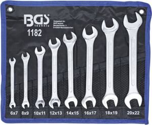 Набор ключей рожковых 2-сторонних BGS1182, 6x7-20x22мм, 8 предм.
