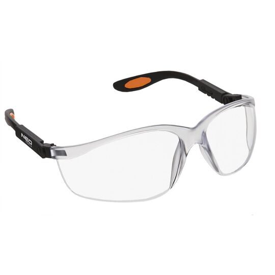 Защитные очки  NEO 97-500 из поликарбоната, белые линзы, нейлоновые дужки, регулировка длины и угла