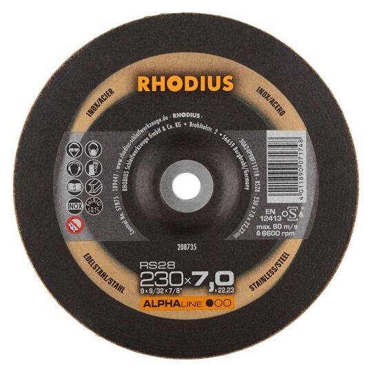 Диск шлифовальный  RHODIUS RS28 230х6,0х22,23