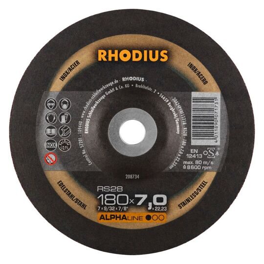 Диск шлифовальный RHODIUS RS28 180х7,0х22,23