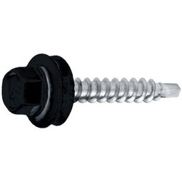 Винт DIN7504-K кровел. с EPDM шайбой 4,8х29 RAL9005 (сверло, дерево)