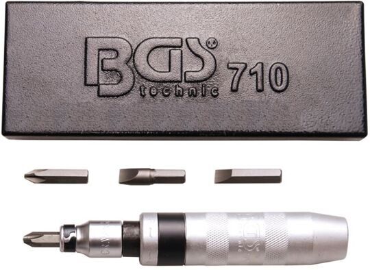 Ударная отвертка BGS710 1/2" с 4-мя битами, в металл. кейсе