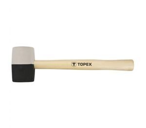 Киянка TOPEX (02A354) резиновая 58 мм,  черно-белая резина, деревянная ручка, 450 г