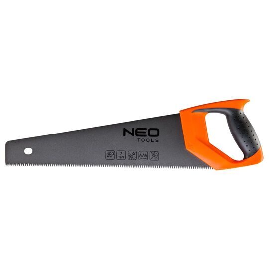 Пила-ножовка NEO (41-016) по дереву,7 зубьев, 450 мм, тефлоновое покрытие зубьев  PTFE