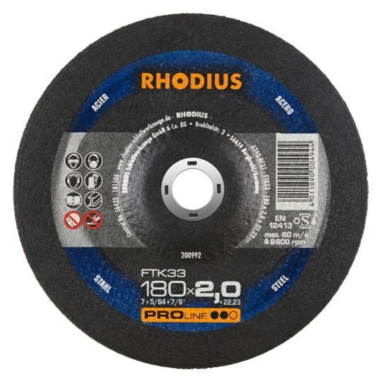 Диск отрезной RHODIUS FTK33 180x2,0x22,23