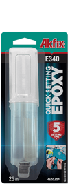 Akfix E340 эпоксидный клей быстро твердеющий, 25 мл. (29 гр.)