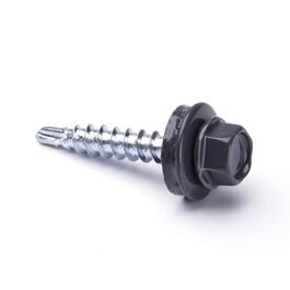Винт DIN7504-K кровел. с EPDM шайбой 4,9х28 RAL7024 (сверло, дерево)