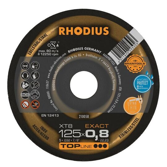 Диск отрезной RHODIUS XT8 125x0,8x22,23